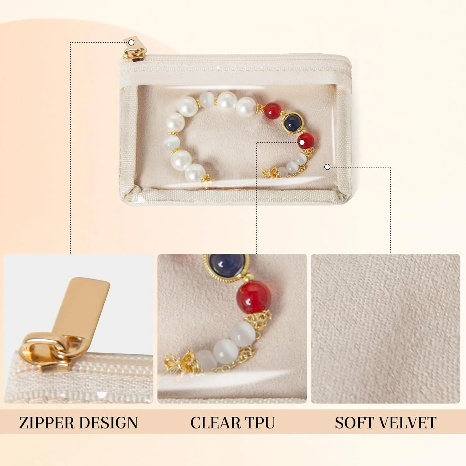 12 Pcs Travel Jewelry Bags for Women Girl, Velvet Jewelry Pouch, Small Clear Jewelry Bag, Zippered Jewelry Organizer, Luxury Jewelry Gift Bags