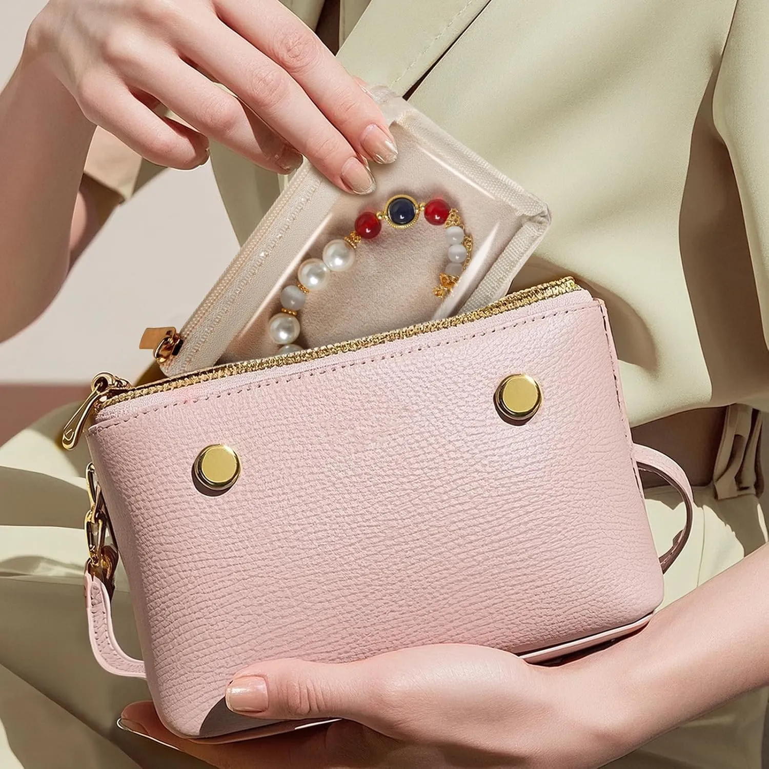 12 Pcs Travel Jewelry Bags for Women Girl, Velvet Jewelry Pouch, Small Clear Jewelry Bag, Zippered Jewelry Organizer, Luxury Jewelry Gift Bags