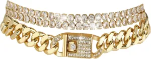 14K Gold Anklets for Women Waterproof Rhinestone Ankle Bracelet Layered Cuban Link Chain Diamond Anklet Beach Jewelry for Women