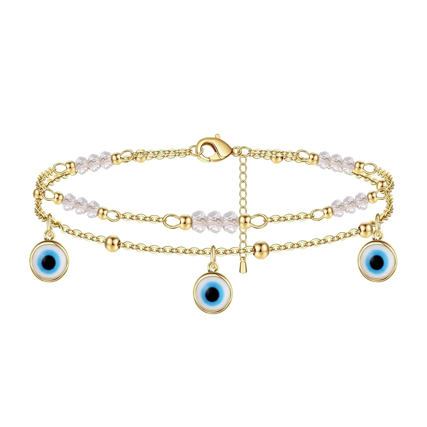 18K Gold Ankle Bracelets for Women Stainless Steel Hypoallergenic Anklets Waterproof Cuban Link Heart Cross CZ Cuban Link Anklets StyleC