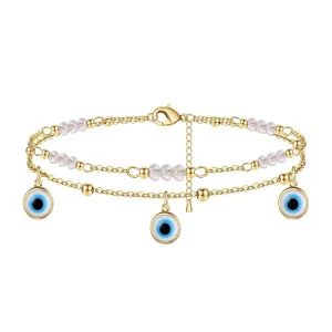 18K Gold Ankle Bracelets for Women Stainless Steel Hypoallergenic Anklets Waterproof Cuban Link Heart Cross CZ Cuban Link Anklets StyleC
