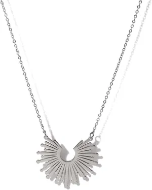 18K Gold Plated Sun Necklace for Women Dainty 316L Stainless Steel Pendant Simple Jewelry for Girls