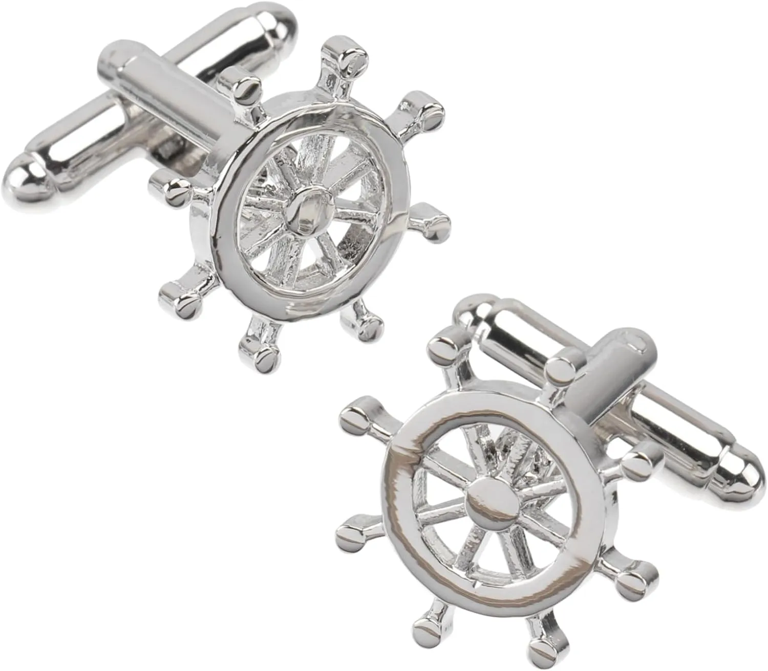1Pair Stylish Steering Wheel Cufflinks for Men Durable Shirt Fasteners for Weddings Formal Wear Shirt Studs Eye Catching Accessory for Special Occasions