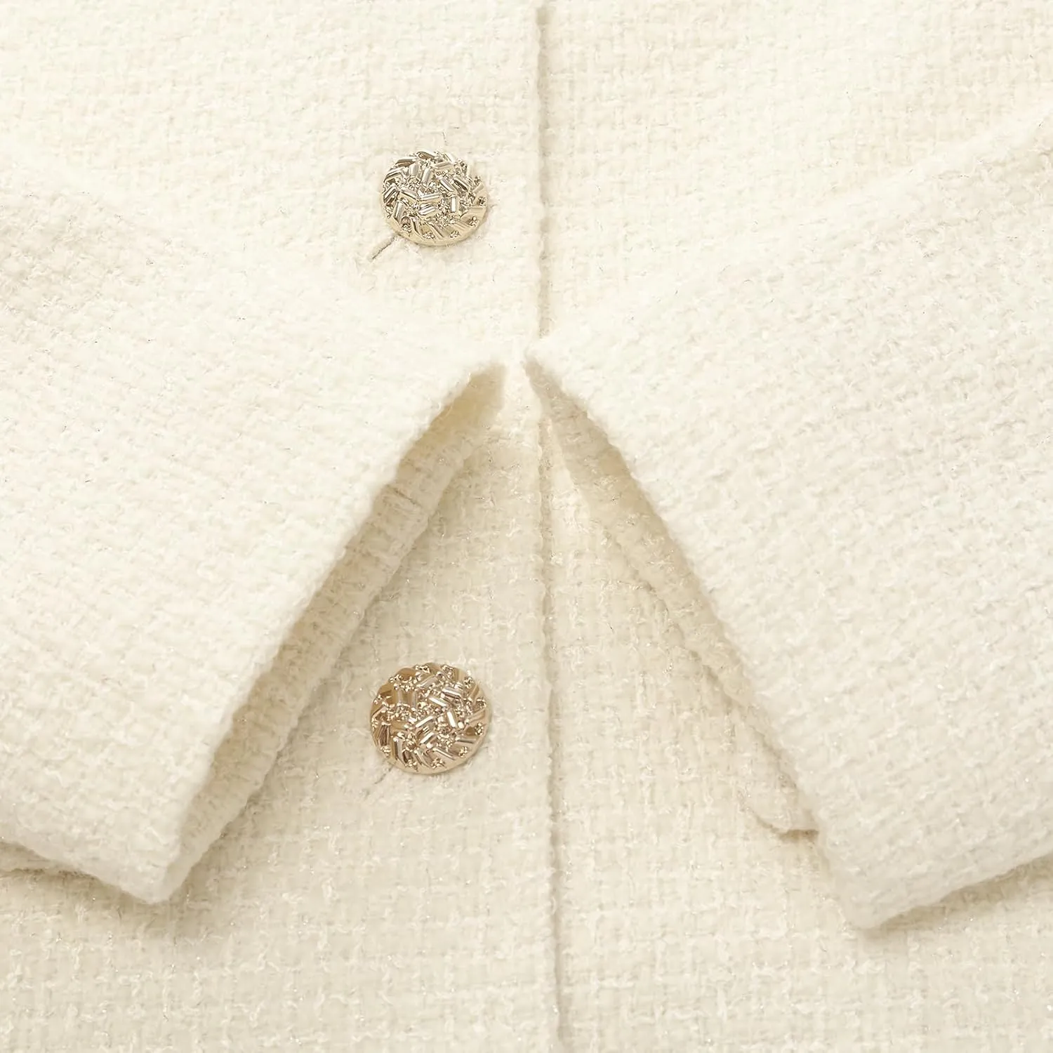 2025 Classic Tweed Blazers for Women Long Sleeve Cropped Casual Work Suit Jacket Work Blazer