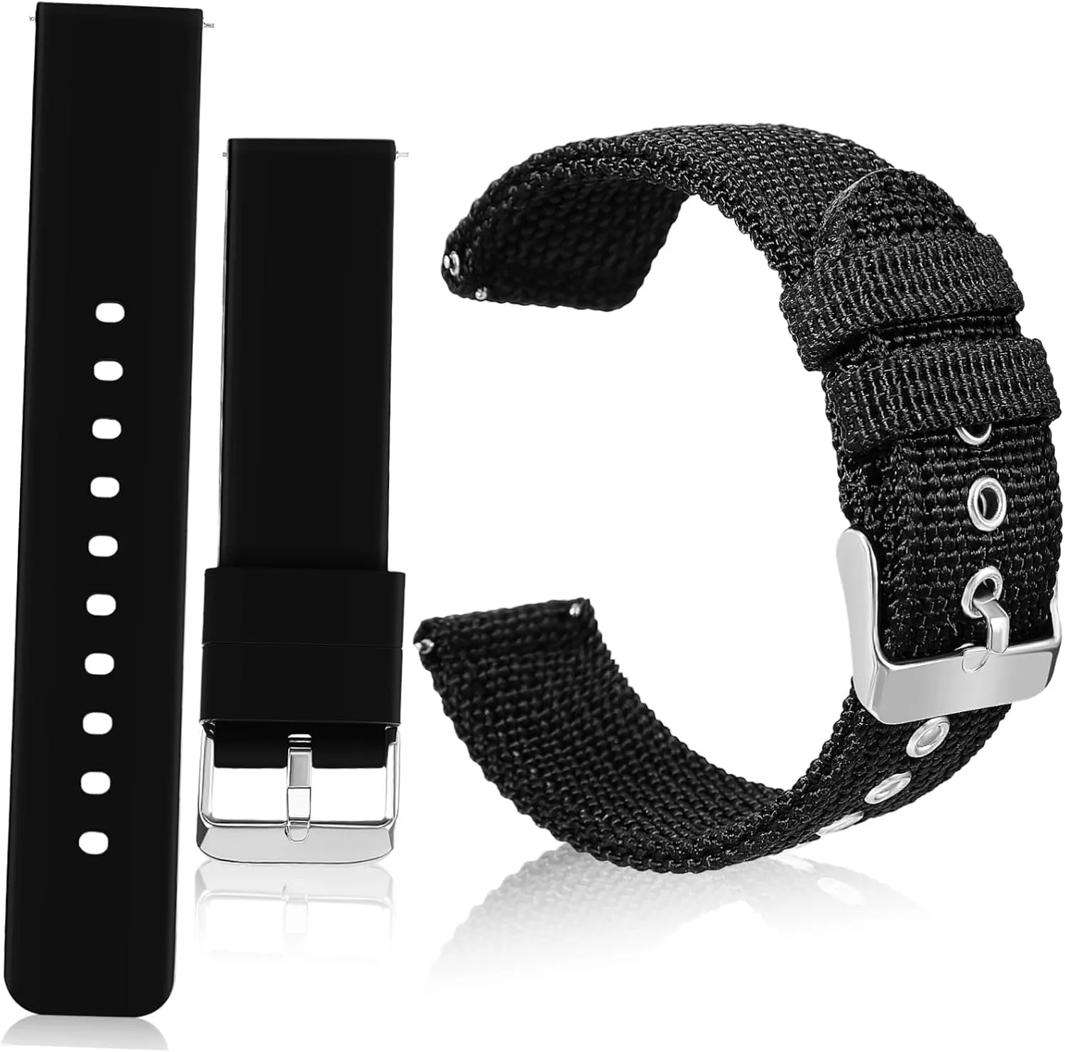 2pcs Replacement Watch Strap Silicone Nylon Bands for Women Quick Release Design Comfortable Fit Unique Compatibility for Traditional Watches