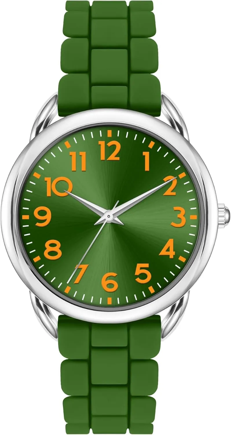 36MM Women's Watch - Comfortable Silicone Band, 3ATM Water Resistant, Scratch Resistant, Accurate Japanese Quartz - Stylish & Reliable,Women's Wrists Large Face Watch Easy to Read