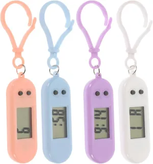 4 Pcs Keychain Pocket Watch - Mini Key Ring Digital Watch for Children Kids Students (Random Color)