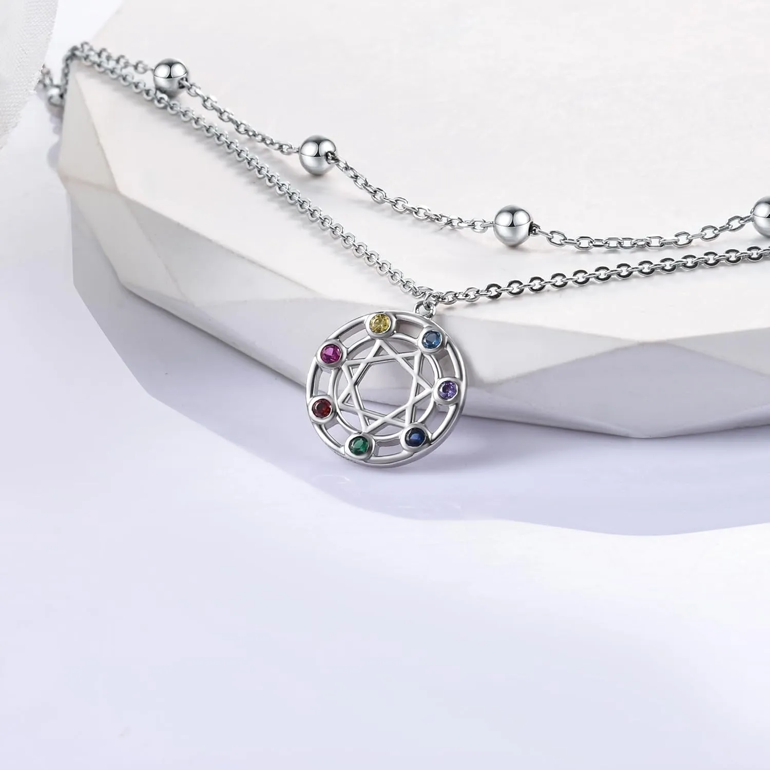 925 Sterling Silver Anklets Bracelets for Women Dainty Beach Layered Chakra Anklets Yoga OM Symbol Charm Anklet Bracelet Jewelry for Women Wife Girlfriend Friends
