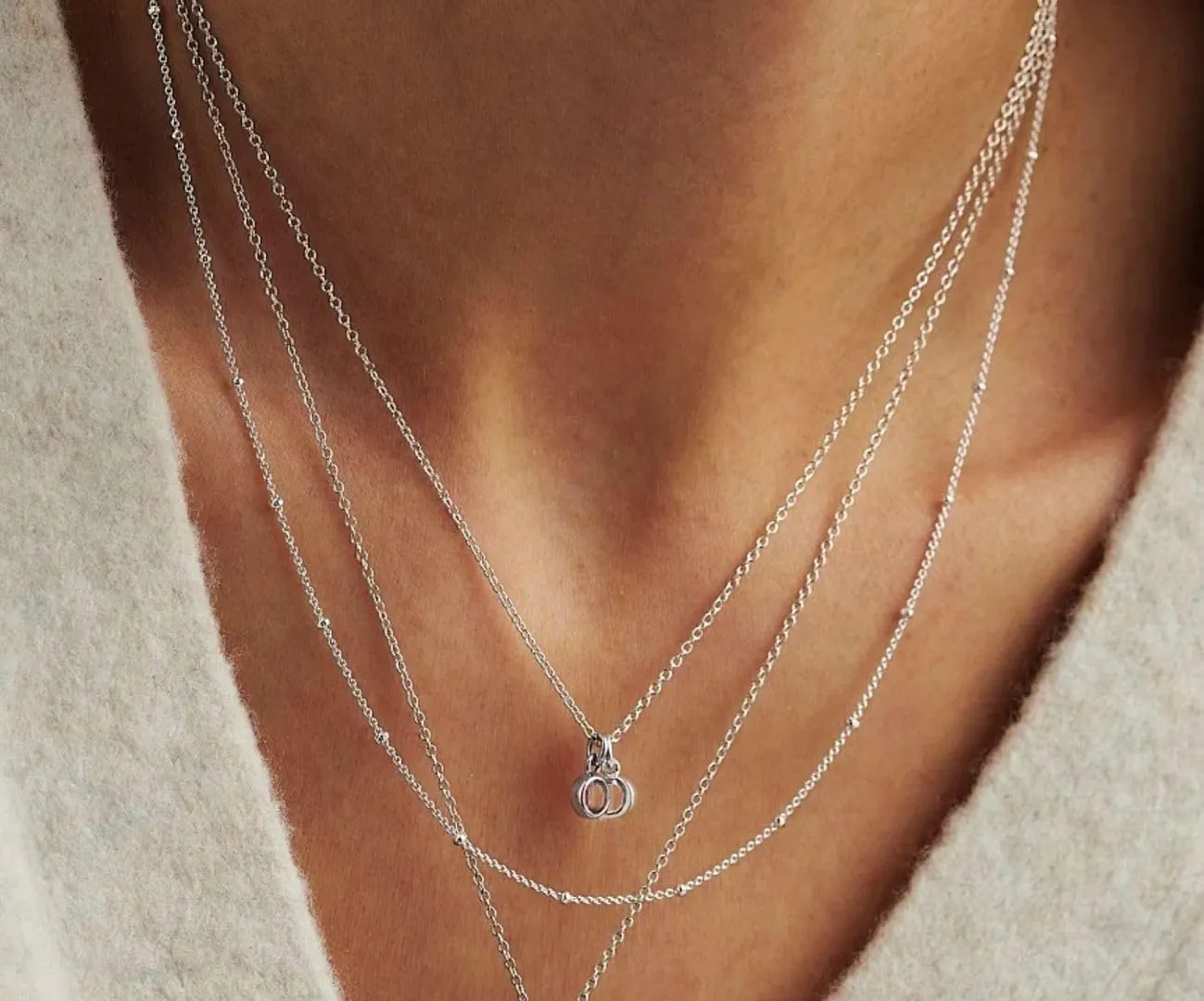 Adabele Solid 925 Sterling Silver Gold Filled White Gold Satellite Bead Station Chain Necklace Cute Dainty Thin Tarnish Resistant Hypoallgeneric Women Neck Jewelry