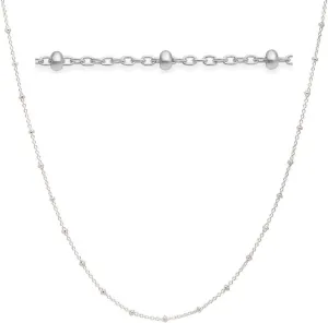Adabele Solid 925 Sterling Silver Gold Filled White Gold Satellite Bead Station Chain Necklace Cute Dainty Thin Tarnish Resistant Hypoallgeneric Women Neck Jewelry