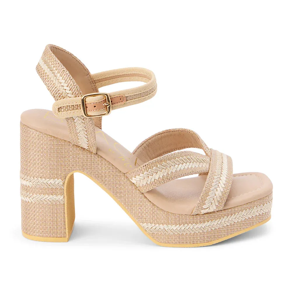 Adelaide Platform Heel- Taupe