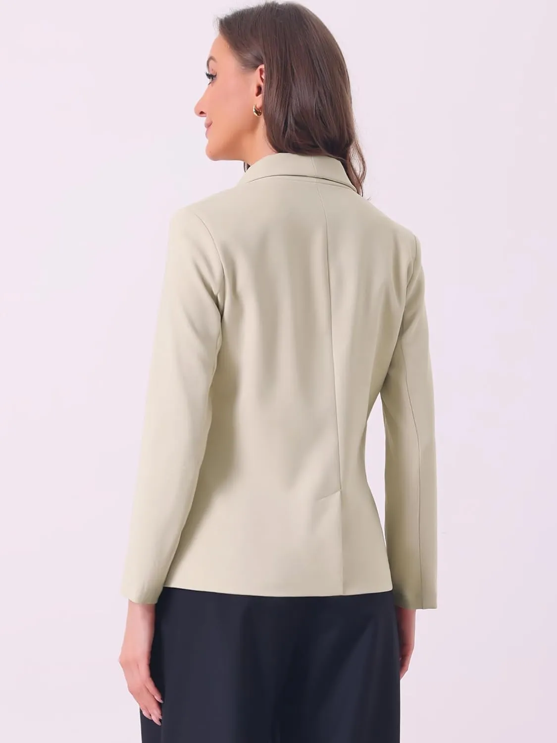 Allegra K Work Blazer for Women's Shawl Lapel Long Sleeve Pockets Office Suit Jacket Blazers
