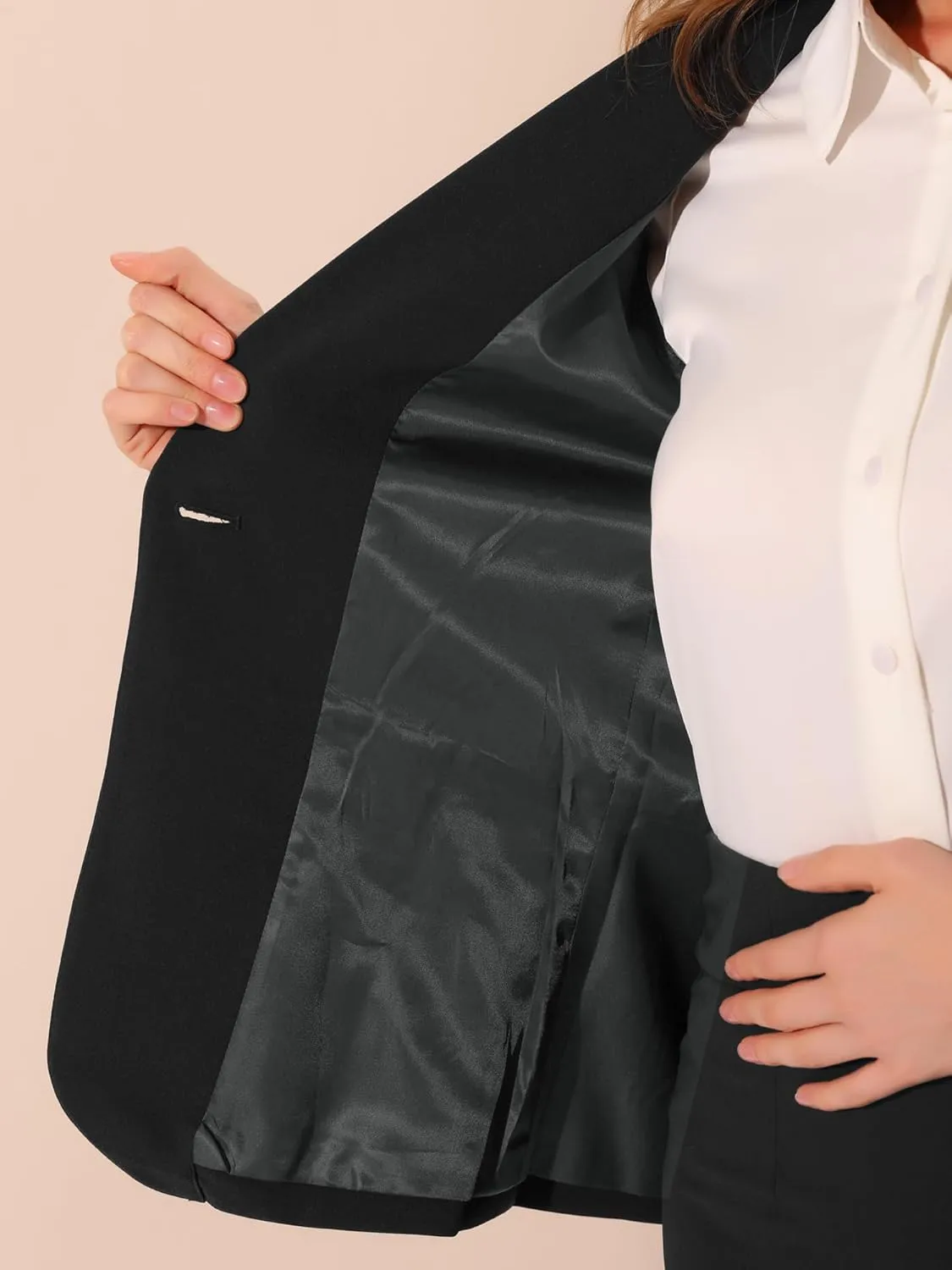 Allegra K Work Blazer for Women's Shawl Lapel Long Sleeve Pockets Office Suit Jacket Blazers