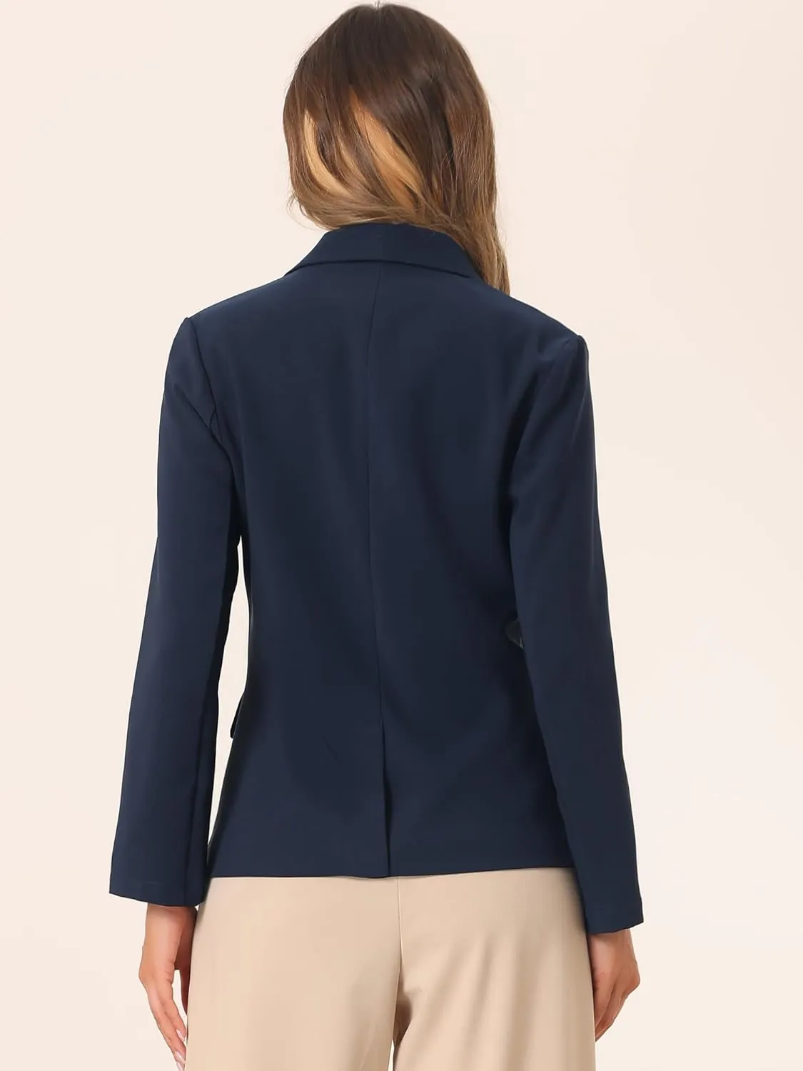 Allegra K Work Blazer for Women's Shawl Lapel Long Sleeve Pockets Office Suit Jacket Blazers