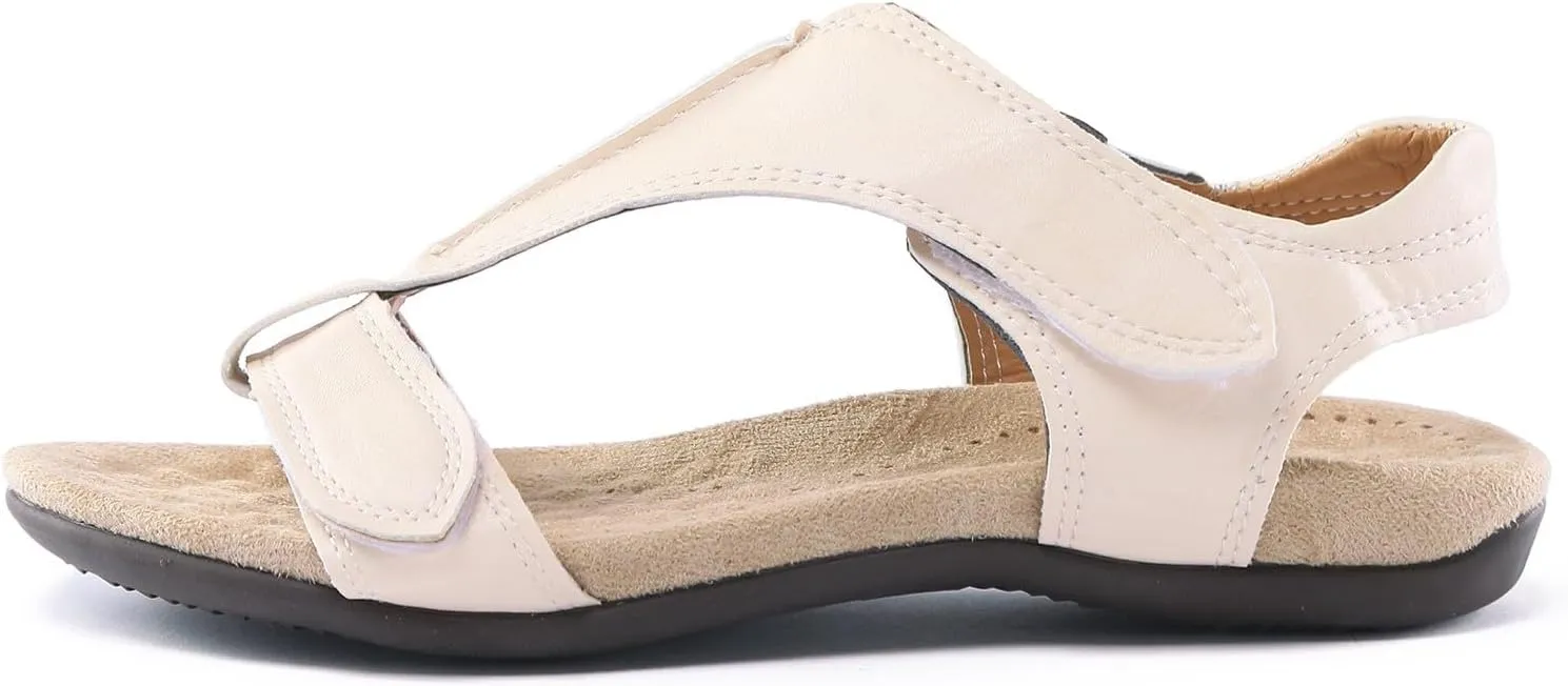 AMDBEL Sandals for Women 2024 Dressy Orthopedic Sandals Summer Flip Flops Comfy Walking Flat Sandals Arch Support Beach Shoes