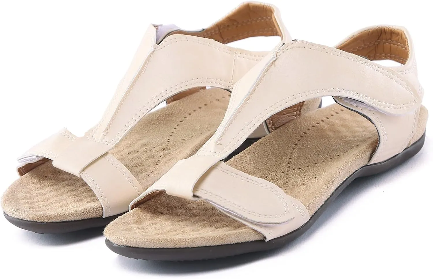 AMDBEL Sandals for Women 2024 Dressy Orthopedic Sandals Summer Flip Flops Comfy Walking Flat Sandals Arch Support Beach Shoes