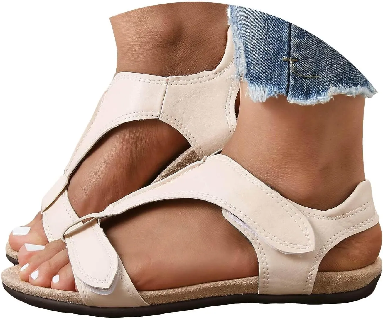 AMDBEL Sandals for Women 2024 Dressy Orthopedic Sandals Summer Flip Flops Comfy Walking Flat Sandals Arch Support Beach Shoes