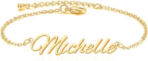 Ankle Bracelet for Women Personalized Name Anklet 18K Gold Plated Custom Dainty Anklet Bracelet Beach Jewelry for Girlfriend