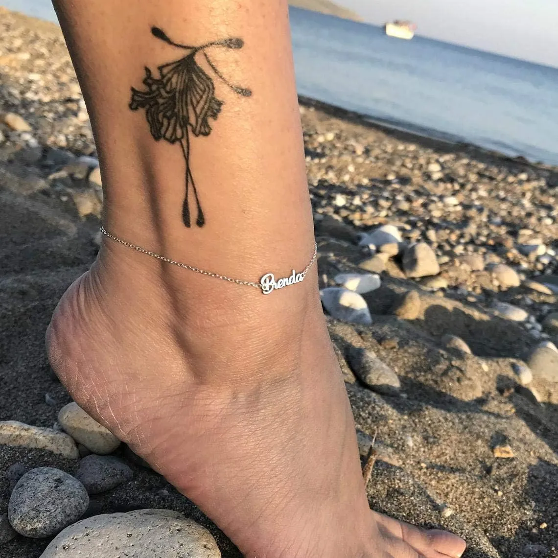Ankle Bracelet for Women Personalized Name Anklet 18K Gold Plated Custom Dainty Anklet Bracelet Beach Jewelry for Girlfriend
