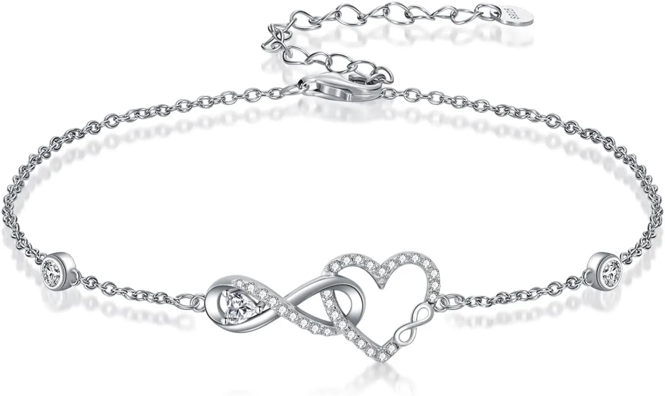Ankle Bracelets for Women, 925 Sterling Silver Infinity/Heart/Pineapple/Butterfly/Turtle/Evil Eye/Sand Dollar Anklets Waterproof, Christmas Birthday Bracelet Anklets Jewelry Gift Adjustable