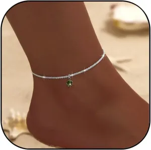 Ankle Bracelets for Women Waterproof Dainty Silver Cross Anklet Simple Glitter Crystal Charm Anklet Trendy Summer Beach Foot Chain Jewelry
