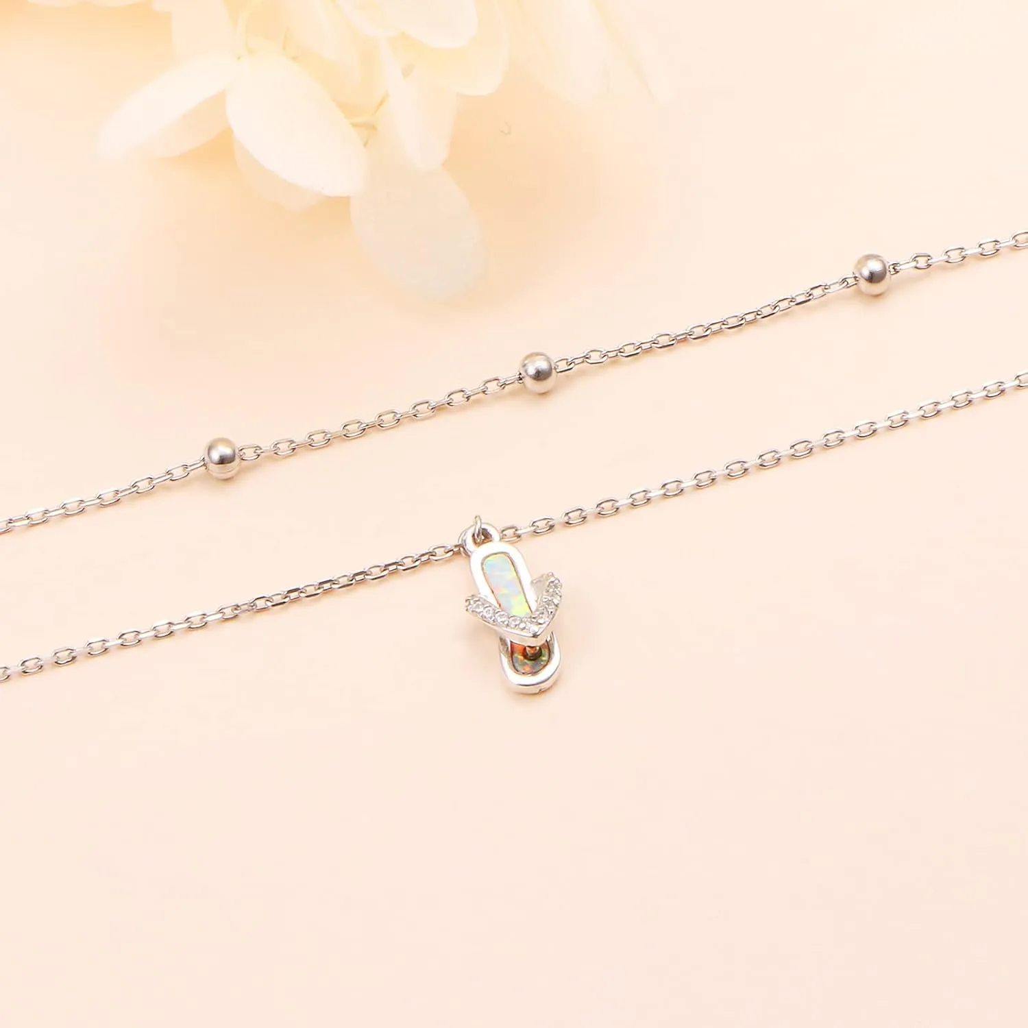 Anklet for Women S925 Sterling Silver Adjustable Foot Ankle Bracelet