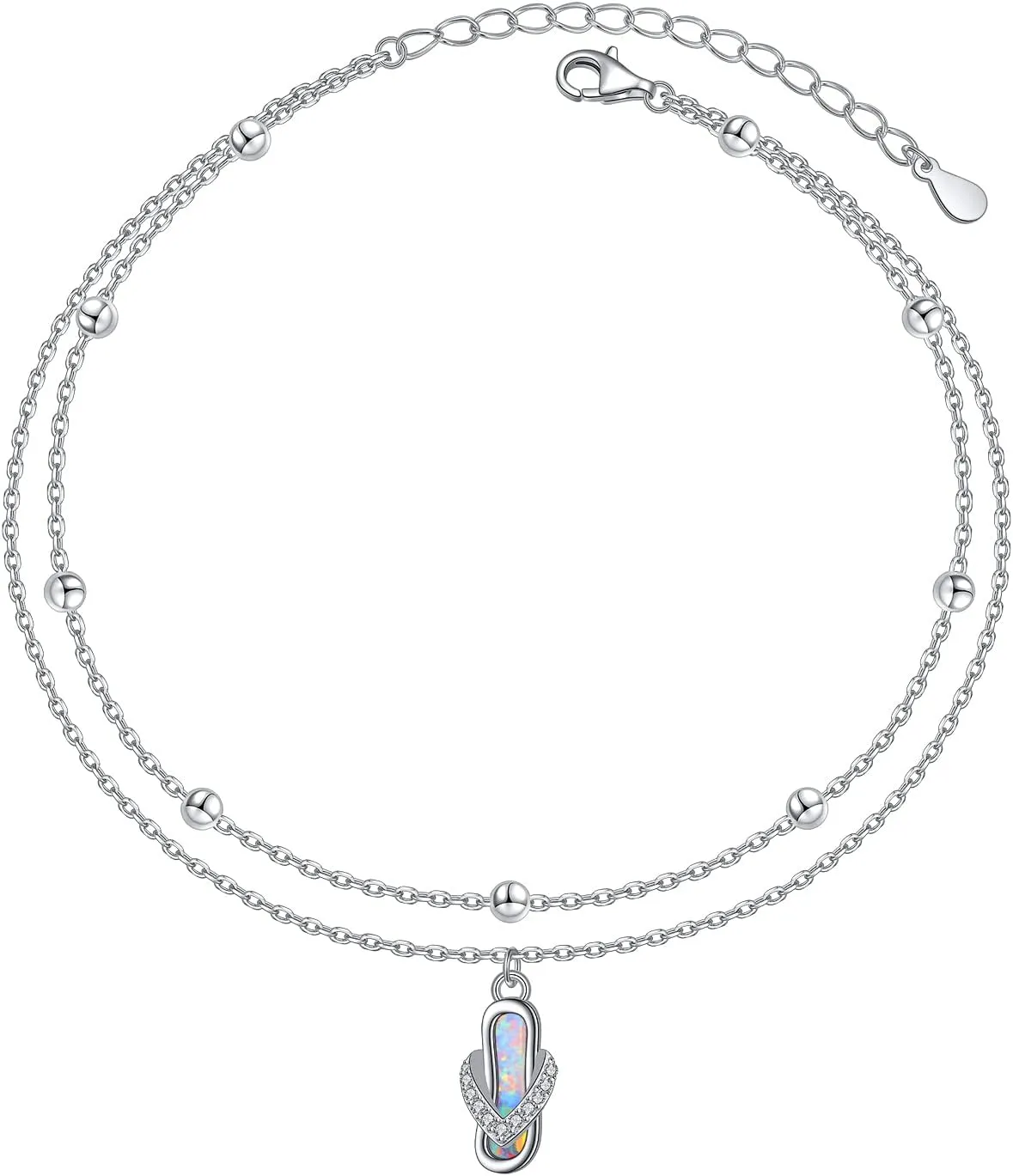 Anklet for Women S925 Sterling Silver Adjustable Foot Ankle Bracelet