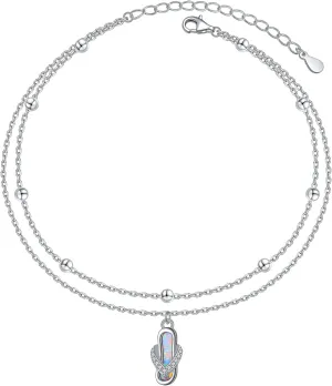 Anklet for Women S925 Sterling Silver Adjustable Foot Ankle Bracelet