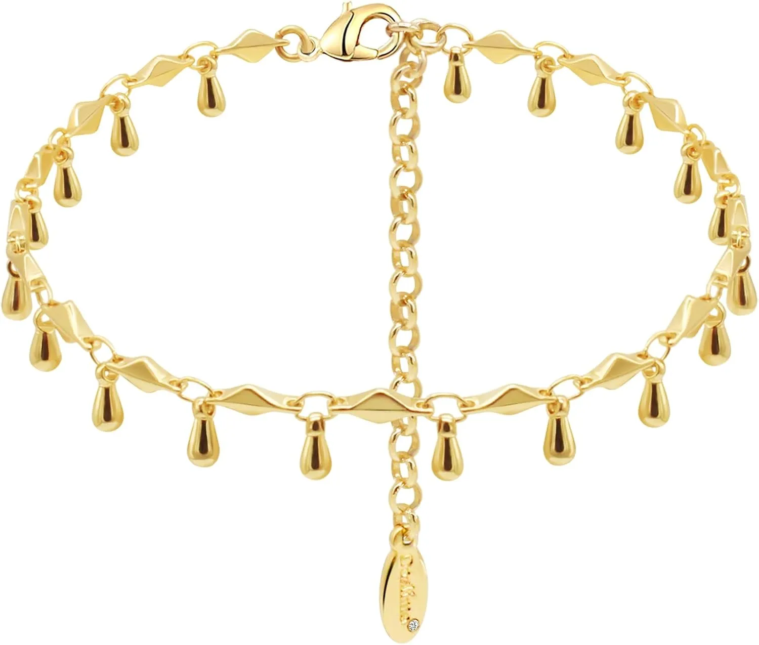 Anklets for Women Large Ankle,Waterproof Adjustable Anklelettes,14k Gold Anklets Are Designed To Resist Tarnishing,The Dainty And Cute Design.