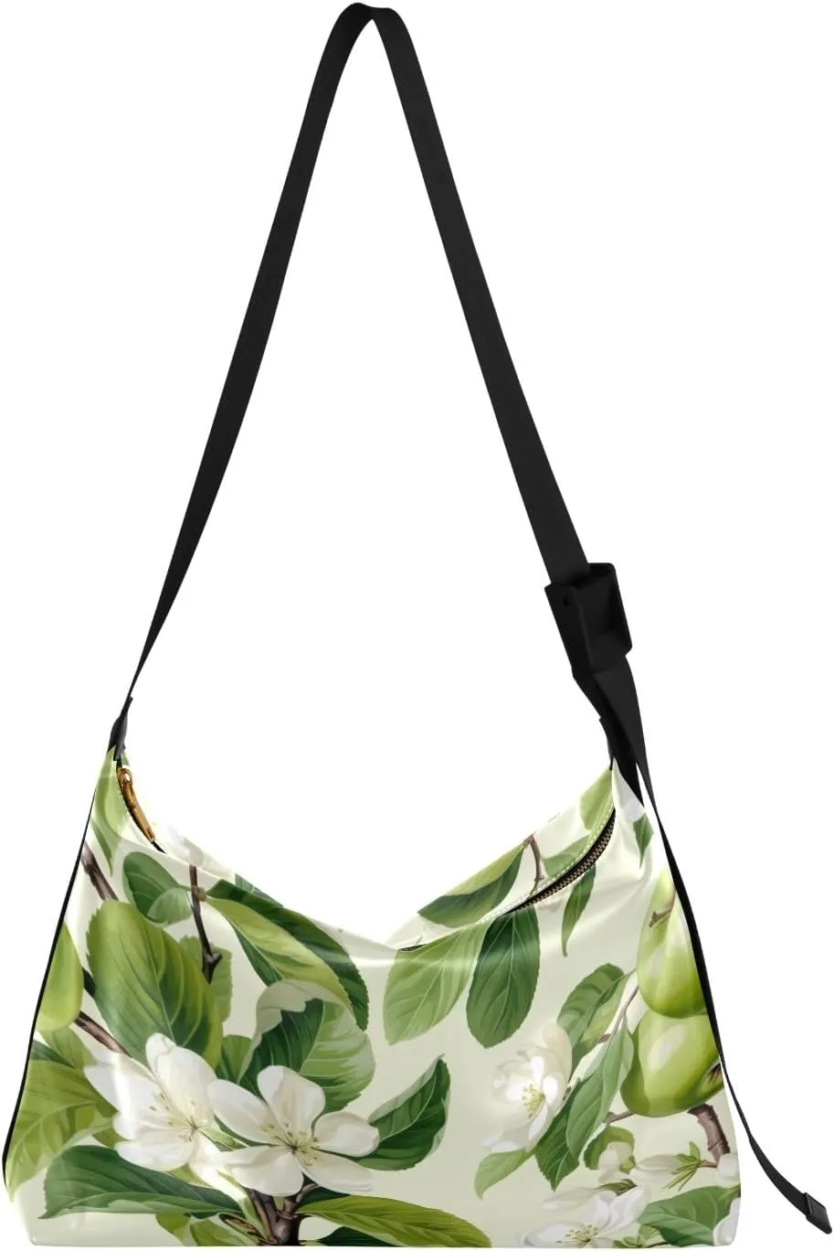 Apples and Blossoms with Leaves Watercolor Adjustable Shoulder Bag, Woman Hobo Shoulder Bag, Shoulder Bag