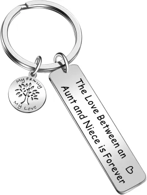 Aunt Niece Keychain Mothers Day Jewelry Niece Inspirational Gift Sister in Law Jewelry Auntie Gift Godmother Gift Goddaughter Jewelry Aunt Birthday Jewelry