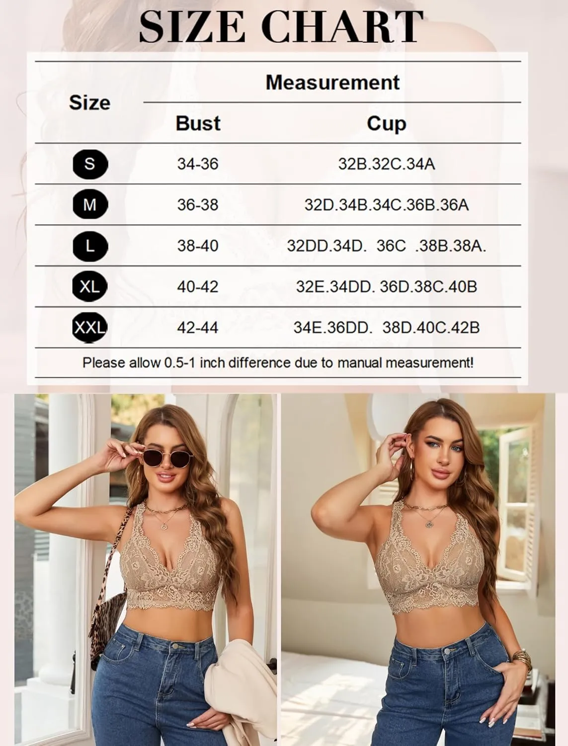 Avidlove Lace Bralettes for Women Wireless Unpadded Bras Racerback Camisole Tops Basic Cami Sexy Strappy Everyday Lingerie