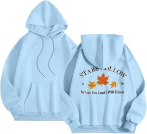 Azeralia Hoodies for Women Long Sleeve Crewneck Sweatshirt Printed Casual Pullover Autumn Daily Comfortable Top