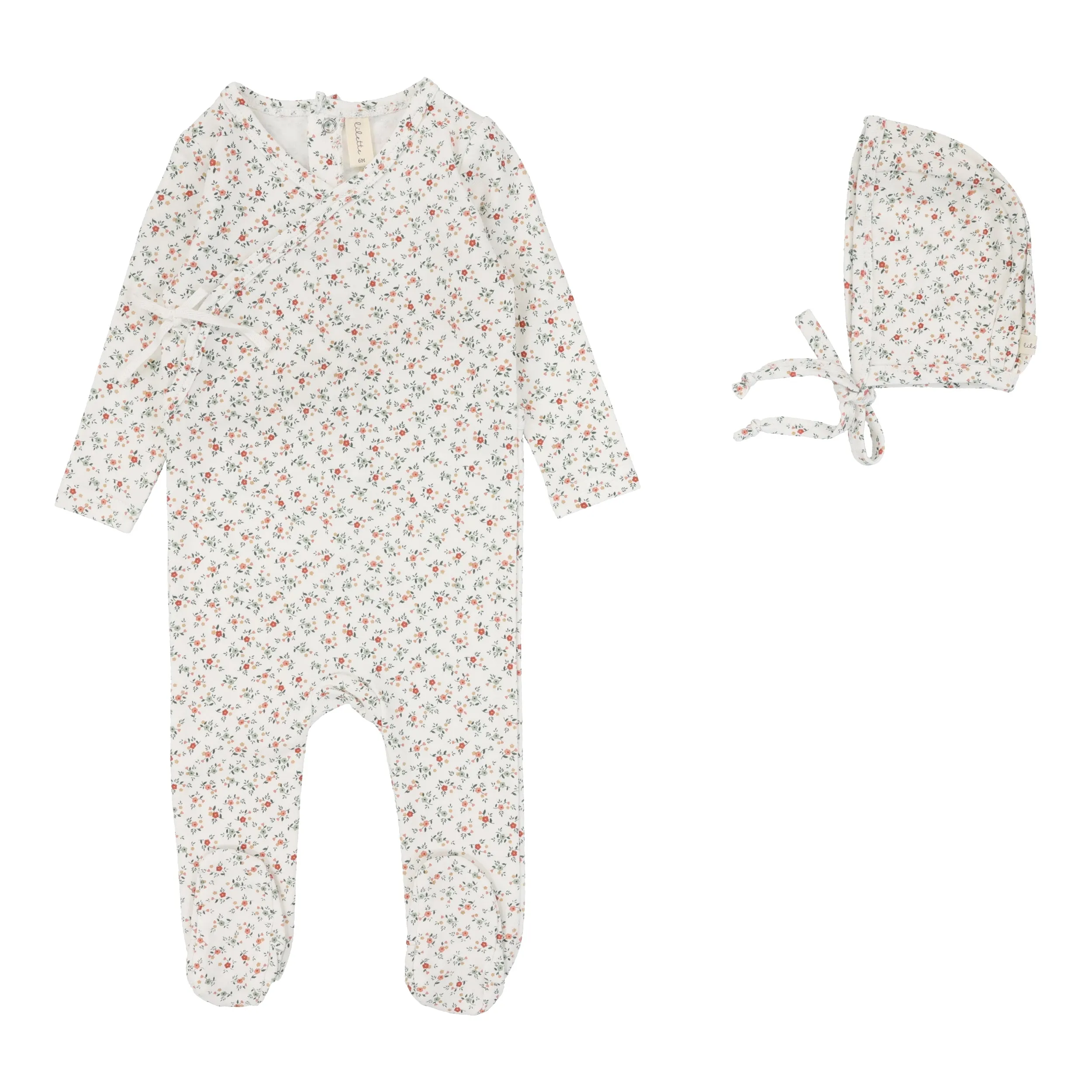 Baby Girl Footie   Hat | Bouquet Floral | Winter White/Floral | Lil Legs | SS25