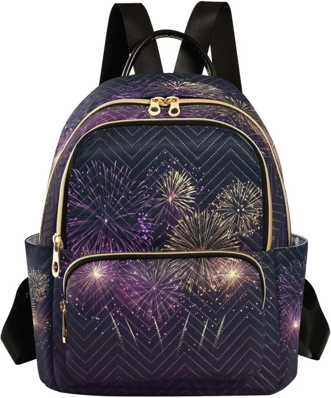 Backpack Purse Women Quilted Backpack Back Packs School Backbag Laptop Travel Backpack Casual Bag(Fireworks-L-B Medium)