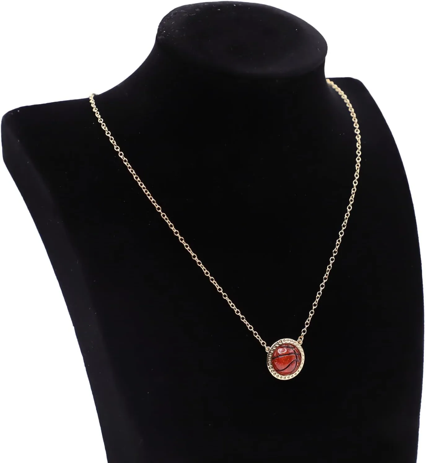 Basketball Pendant Necklace Sterling Silver Basketball Stuff Chain Basketball Accessories Jewelry Stackable Necklace for Teens, Jewelry for Player