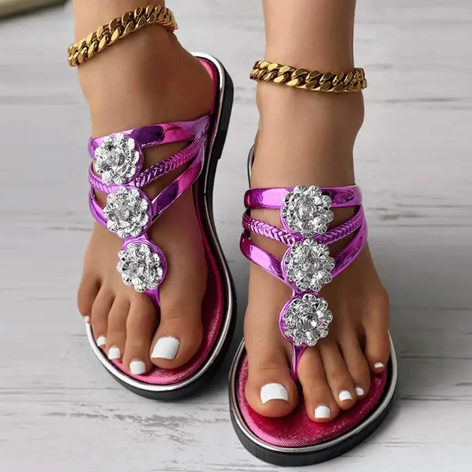 Beach Flip Flops Women Sandals for Women Slip on Lightweight Athletic Thong Sandals Womens Orthopedic Sandals