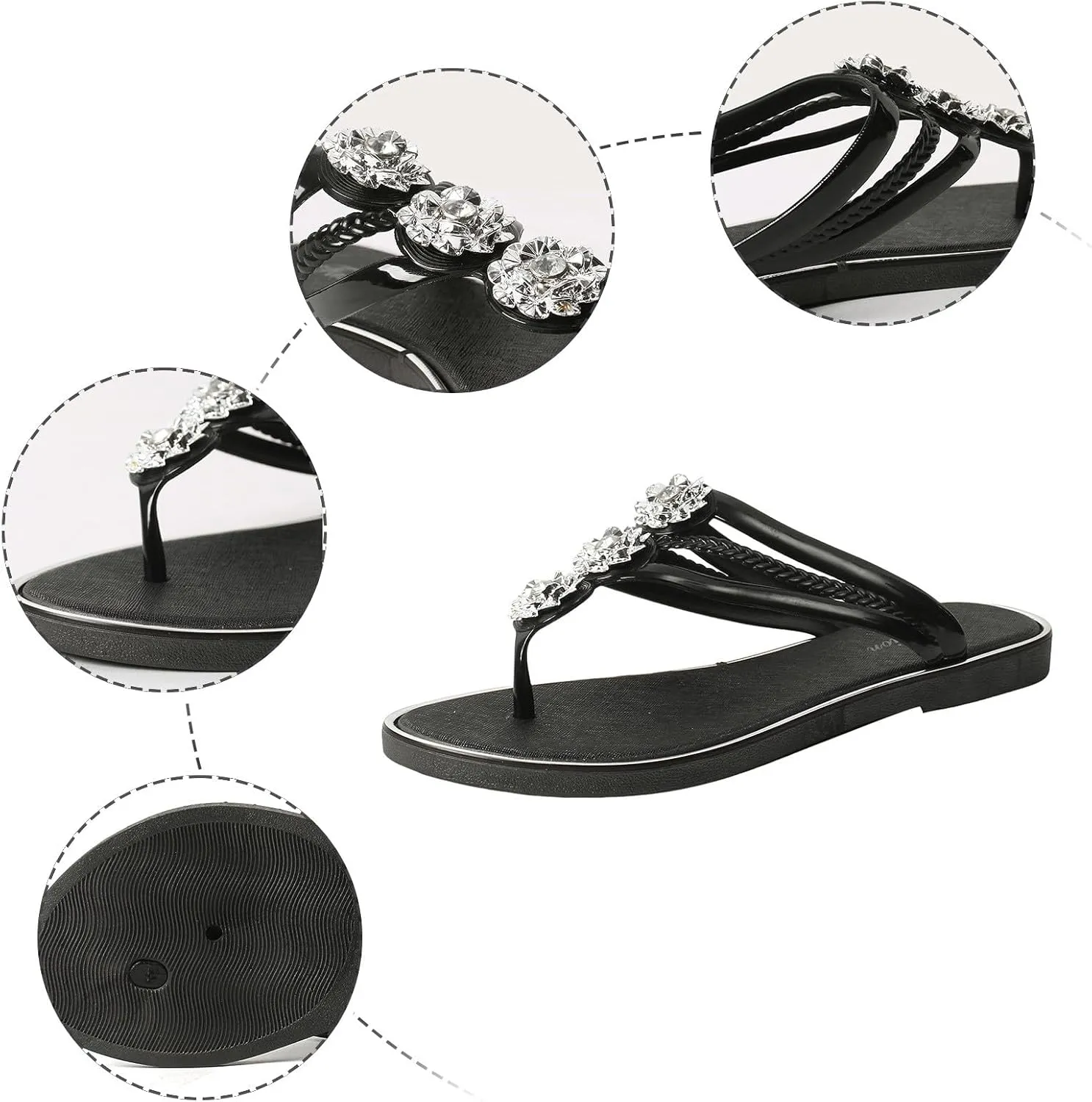 Beach Flip Flops Women Sandals for Women Slip on Lightweight Athletic Thong Sandals Womens Orthopedic Sandals