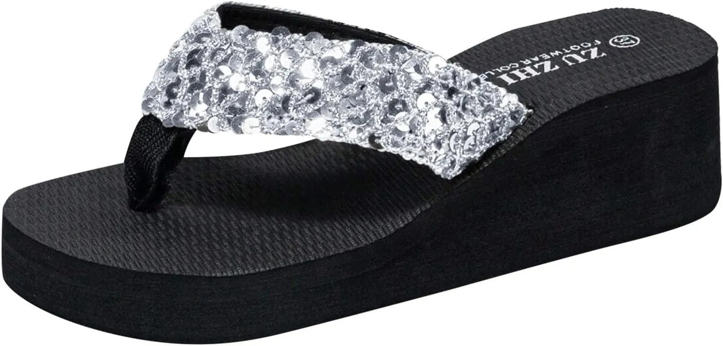 Beach Sandals for Woman Comfortable Flip Flops for Women Comfortable Beach Sandals Slip on Thong Flat Sandals