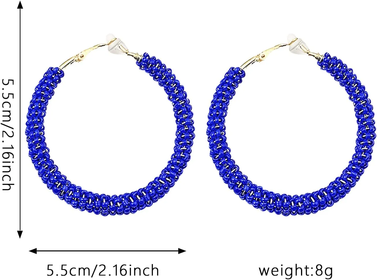 Beaded Hoop Earrings for Women Mixed Color Bead Dangle Bohemia Hoop Dangle Earring Studs
