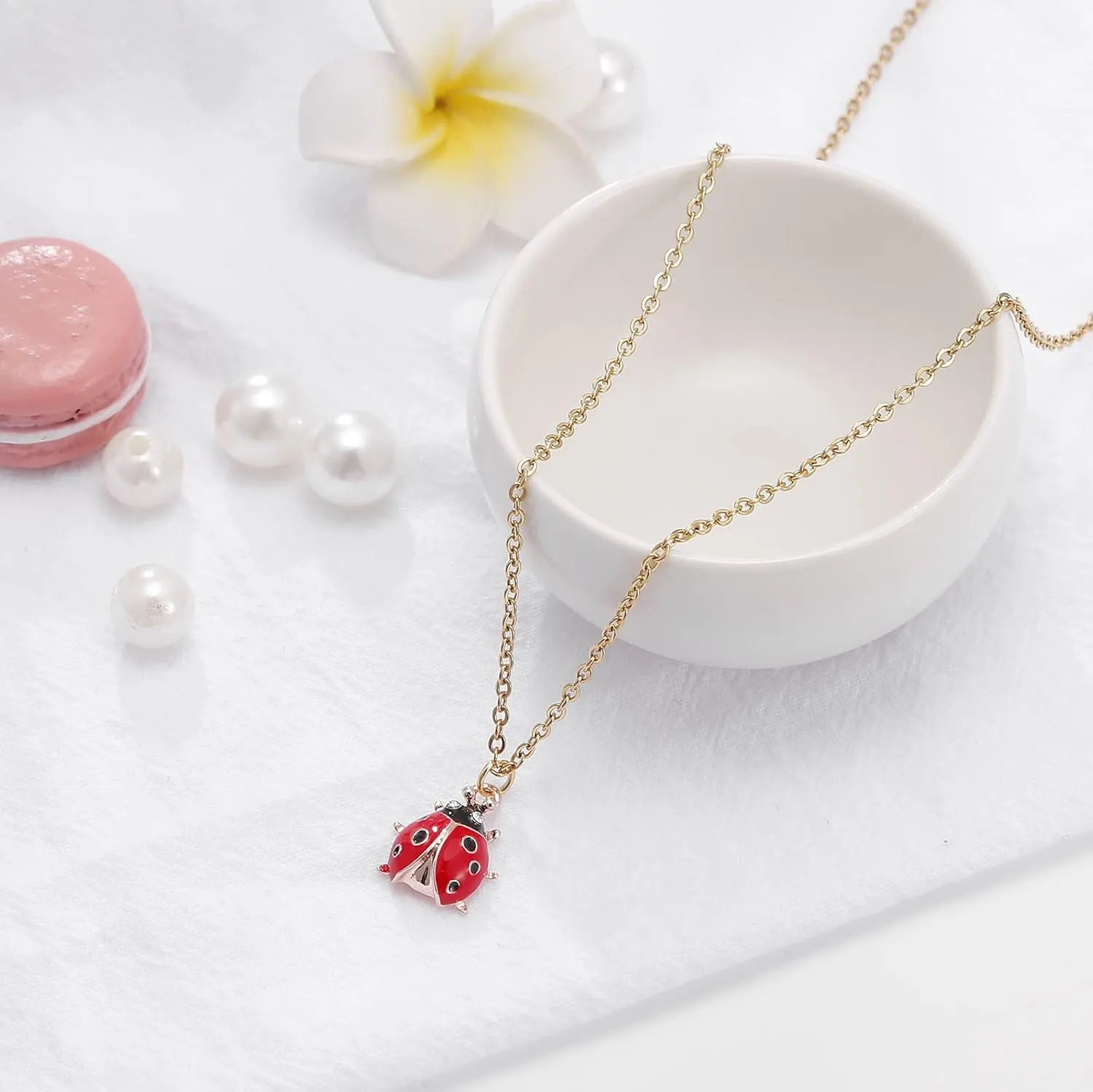 Bee Necklace Earrings Set for Women, Butterfly Jewelry Set Ladybug Necklace Earrings Daisy Earrings Necklace Cute Animal Jewelry