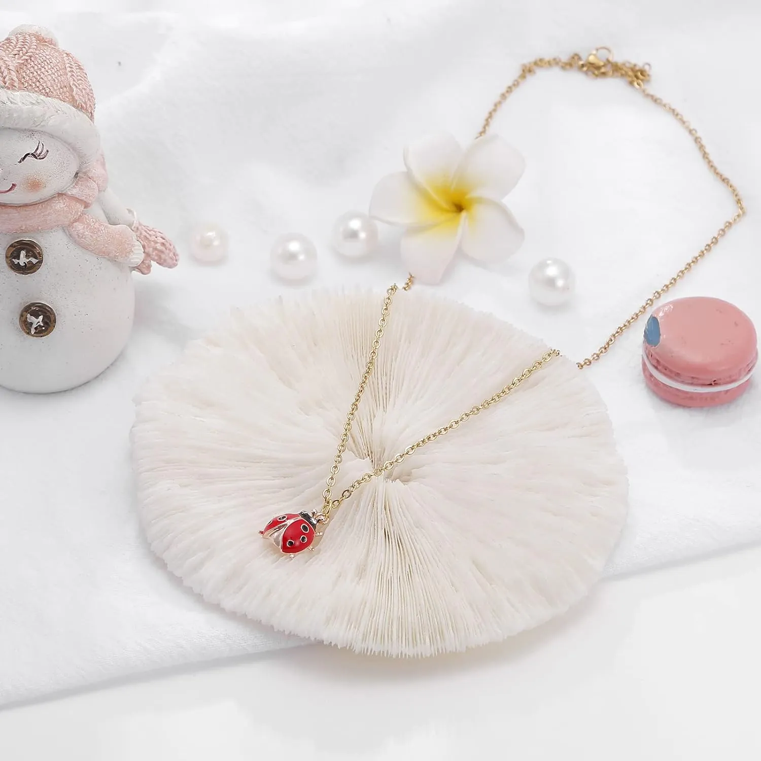 Bee Necklace Earrings Set for Women, Butterfly Jewelry Set Ladybug Necklace Earrings Daisy Earrings Necklace Cute Animal Jewelry