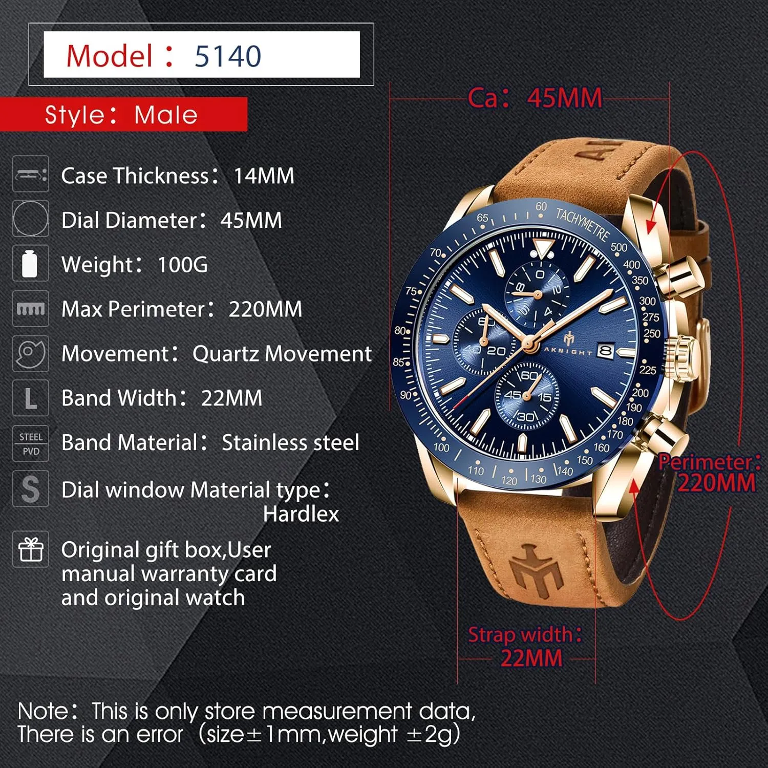 BENYAR - Stylish Wrist Watch for Men Silicone Strap Watches Quartz Movement, Waterproof and Scratch Resistant, Analog Chronograph Business Watch Mens Gift