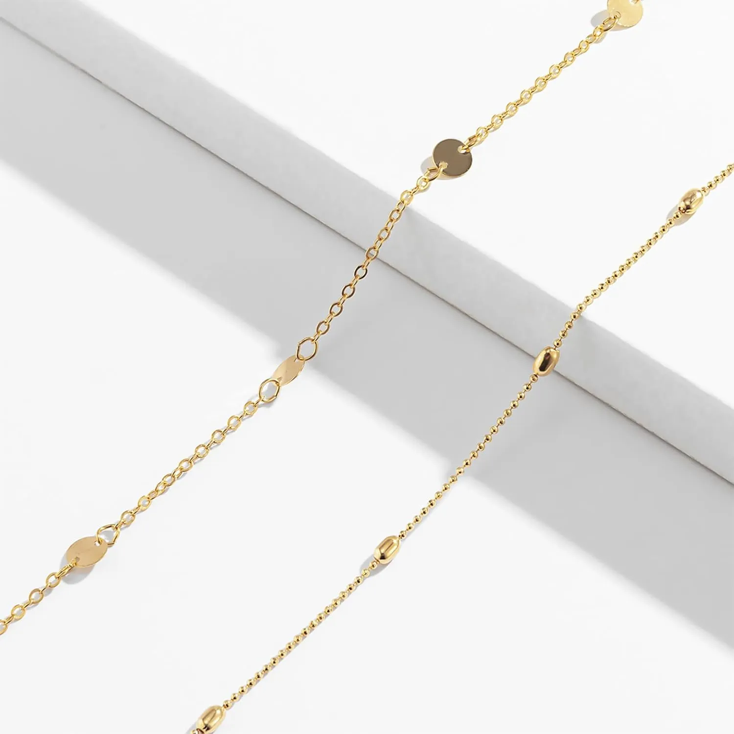BERISO Body Chains for Women,14K Gold Dainty Boho Layered Beach Waist Chain Adjustable Bikini Belly Chain Body Chain Jewelry