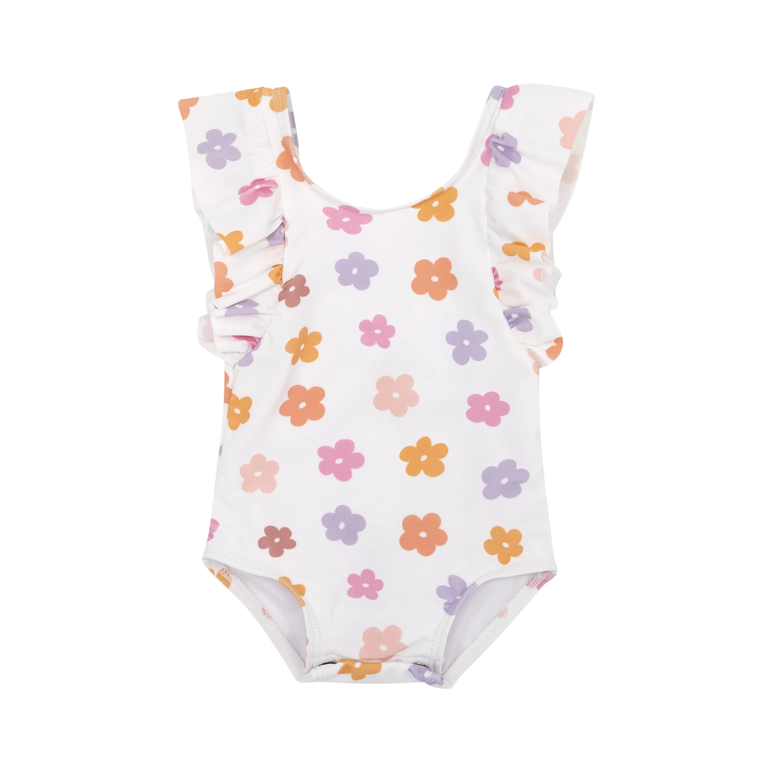 Big Daisies Ruffle Sleeves One-Piece Bathing Suit