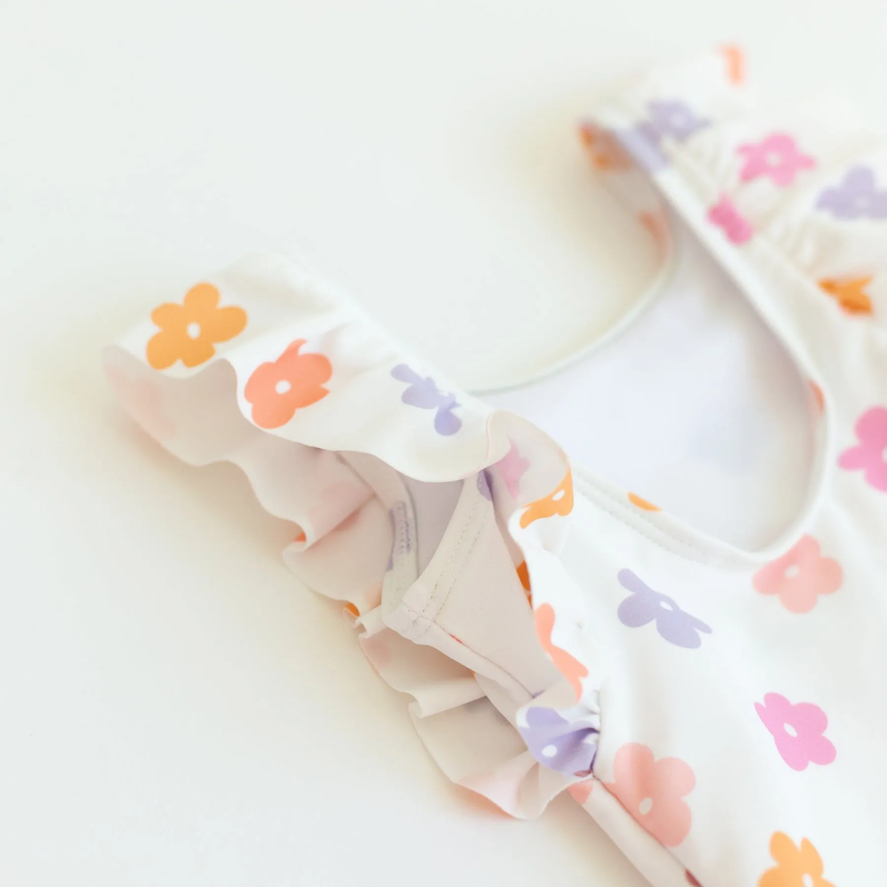 Big Daisies Ruffle Sleeves One-Piece Bathing Suit