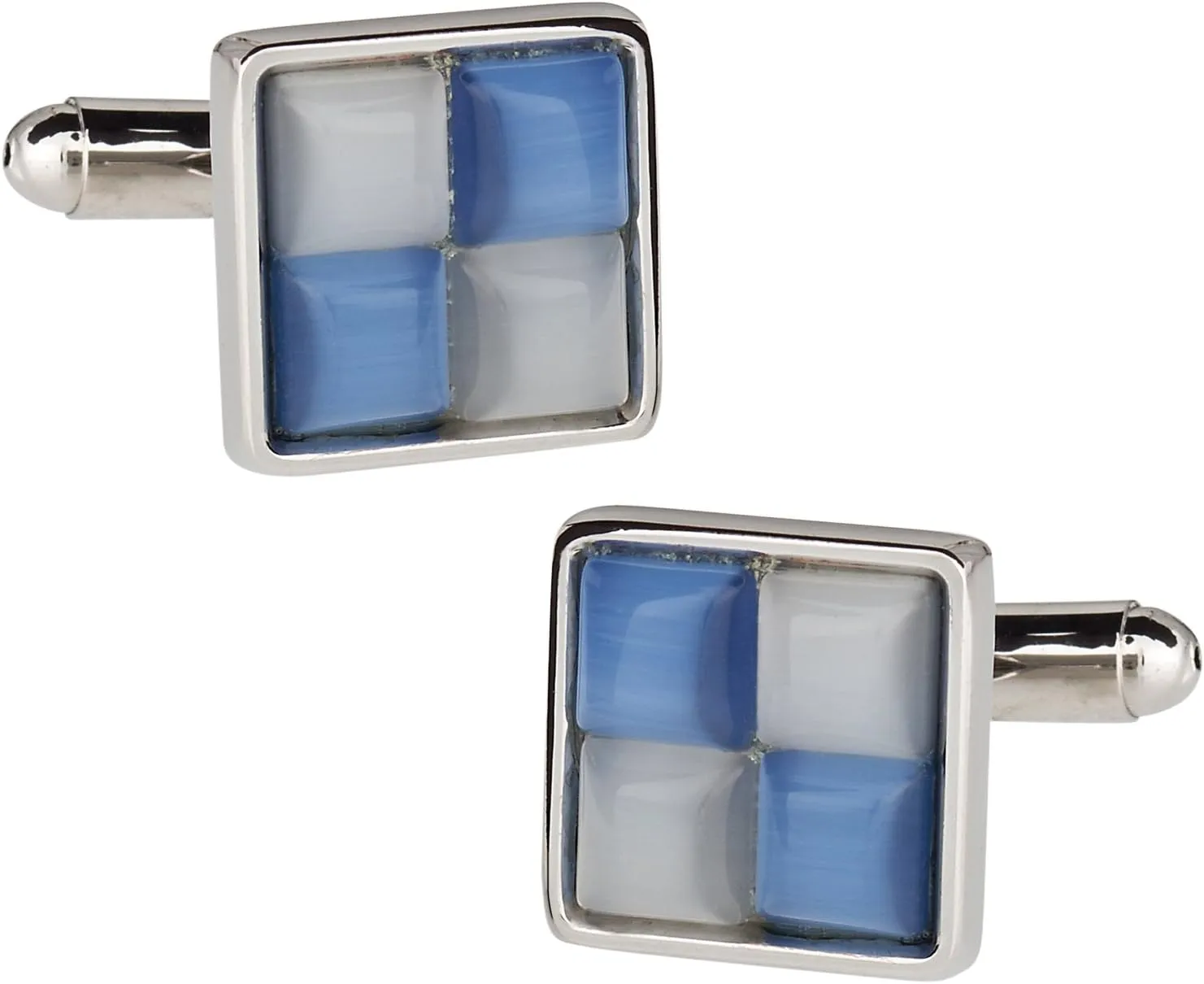 Blue & White Catseye-style Cufflinks by Cuff-Daddy