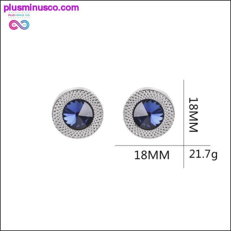Blue Crystal Cone Cufflinks Men Classic Brand Blue Prismatic