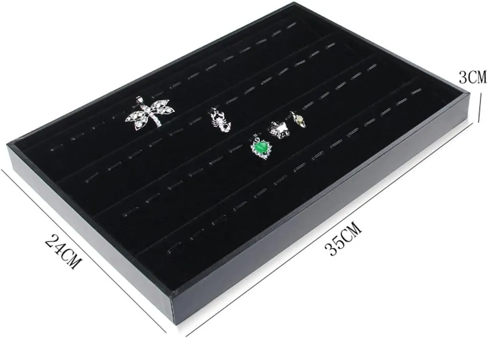 Bocar Jewelry Tray, Velvet Jewelry Pendant Display Organizer Holder for Women Accessary, 56 Drop Pendant Jewelry Display Showcase for Dresser, Jewelry Store (BP-56DZ)