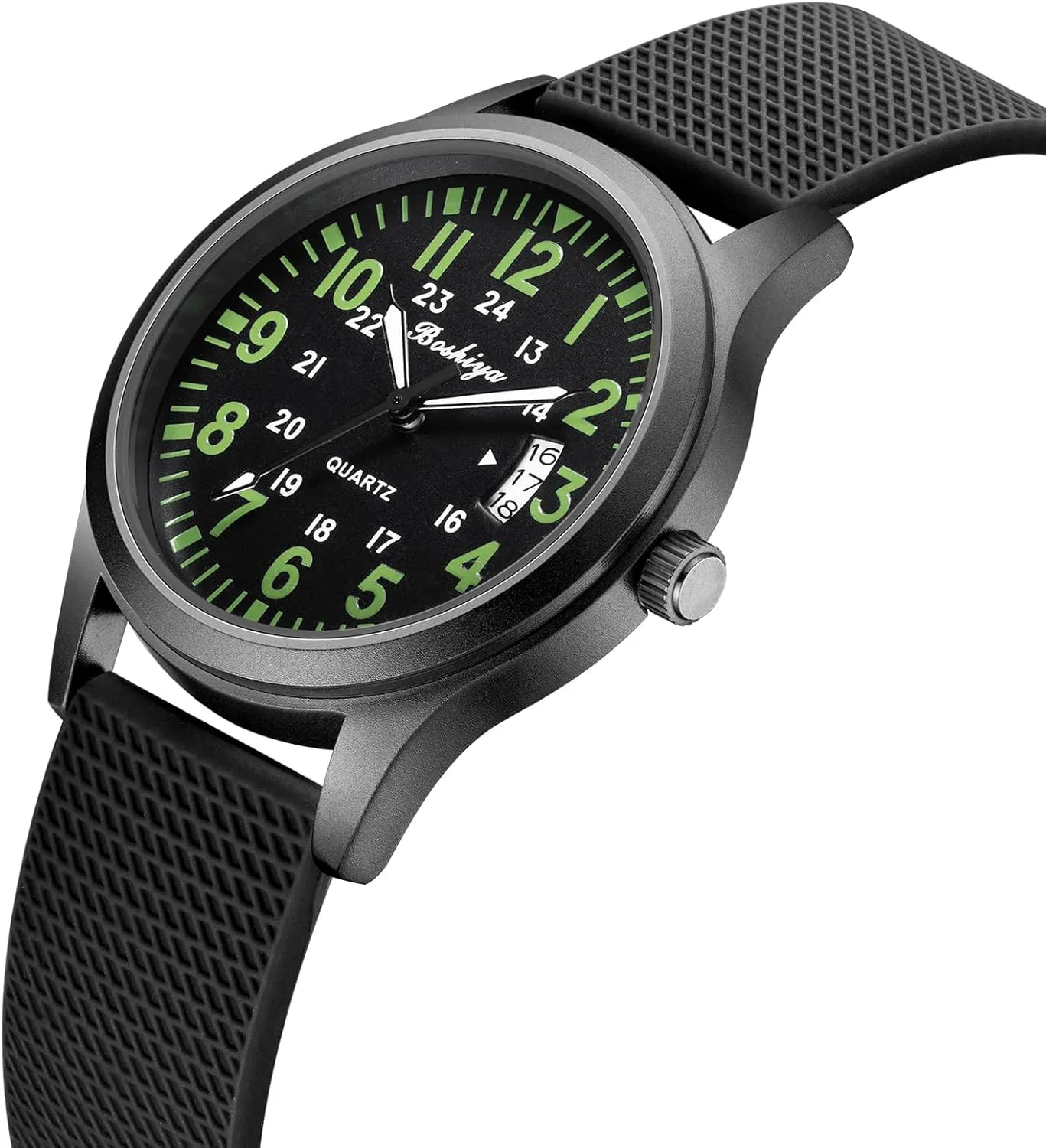 BOSHIYA Mens Watches Unisex Military Sports Watches for Men Analog Quartz Luminous Mens Watch Waterproof Army Tactical Casual Wristwatch